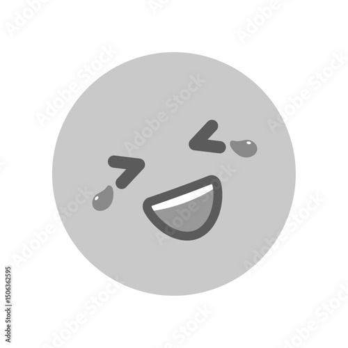 涙を流して笑っているニコニコ顔の絵文字｜爆笑や大笑いや大ウケのイラスト