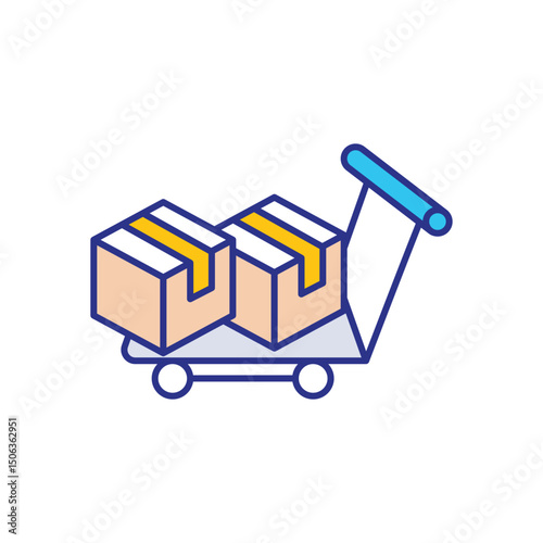 Hand Truck Icon vector stock illustration