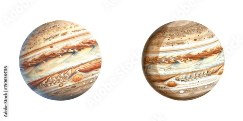 jupiter planet watercolor vector illustration