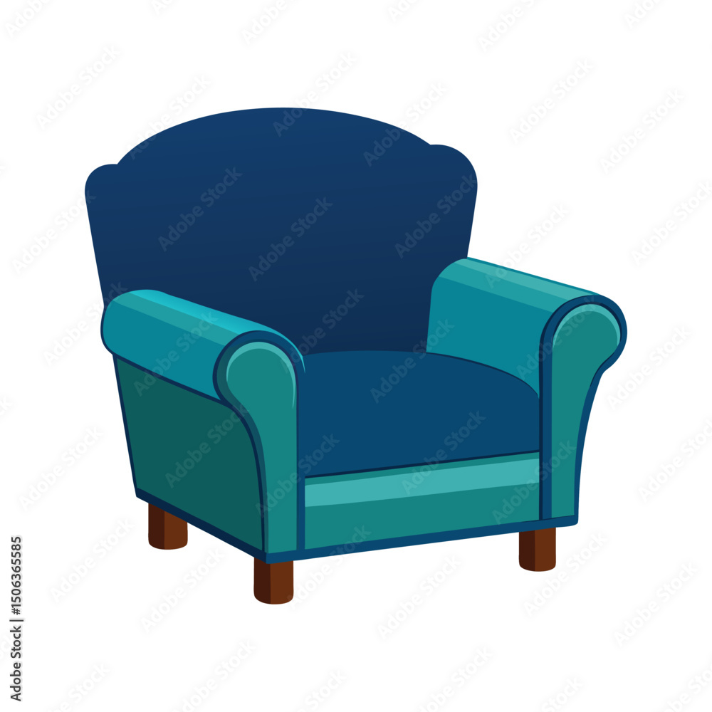 blue sofa isolated, vector icon blue sofa isolated, vector icon