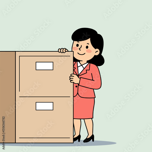 Cartoon character of a strict office supervisor.