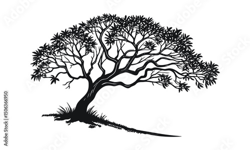 Tree silhouette vector. with white background.