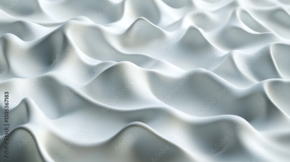 Obraz premium Abstract design of wavy, textured white surface.