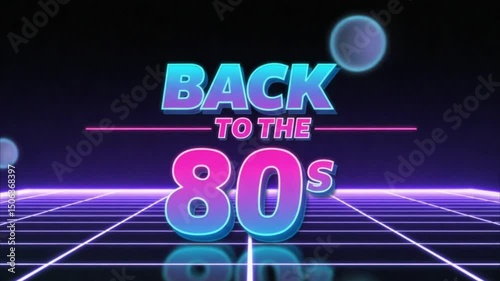 80s Retro Typography ‘BACK TO THE 80s’ Neon Text