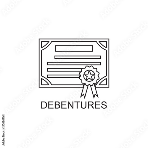 debentures icon , promissory icon vector