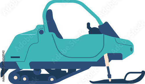 Snowmobile sport transport vector illustration