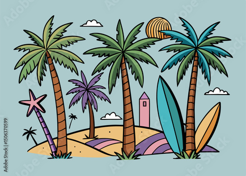 palm trees on the beach