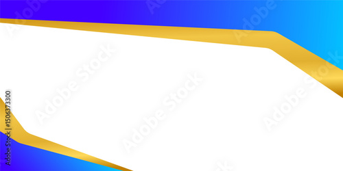 gold blue frame background, free copy space area. template design for banner, poster, greeting card, social media.