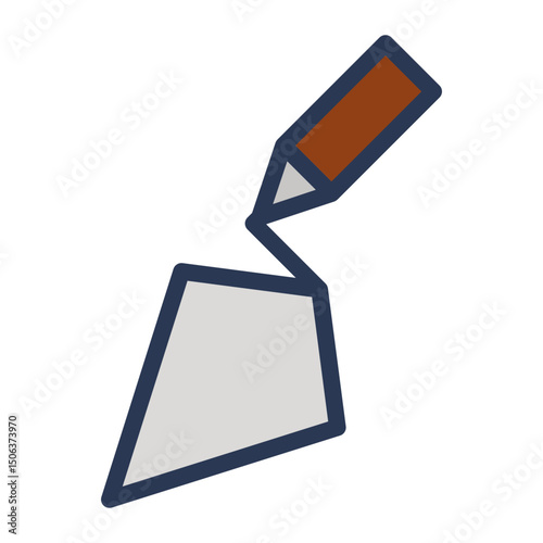 Trowel Icon  In color Outline Style