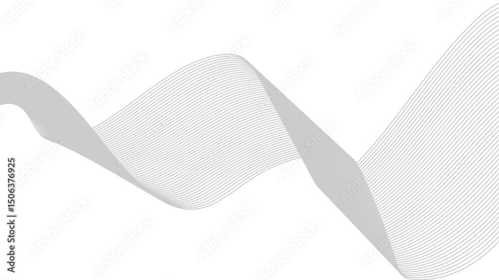 Fototapeta premium Abstract Wavy Line. Wavy line horizontal divider outline minimalist art. Abstract vector background white and grew wavy lines. 