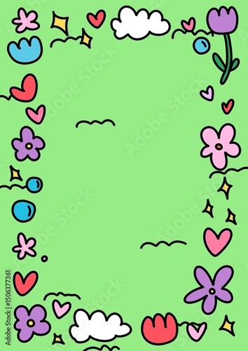 Wallpaper Mural Cute cloud illustration drawing background Torontodigital.ca