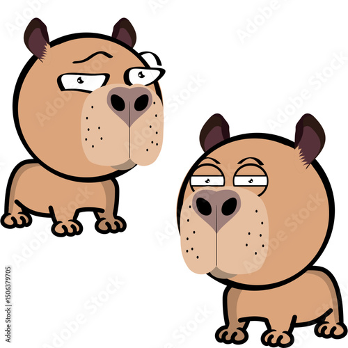 little capybara character cartoon expressions pack collection in vector art