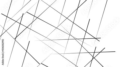 Abstract white background with random black lines, Abstract lines in black and white tone of many squares and rectangle shapes on white background.