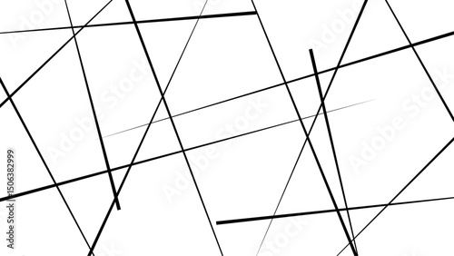 Abstract white background with random black lines, Abstract lines in black and white tone of many squares and rectangle shapes on white background.