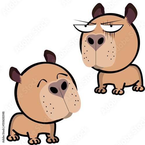 little capybara character cartoon expressions pack collection in vector art