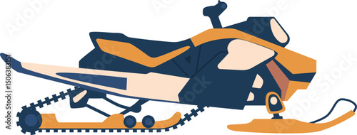 Snowmobile winter racing car vector illustration