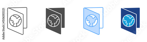 Passport Icon Set Multiple Style Collection