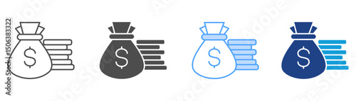 Capital Icon Set Multiple Style Collection