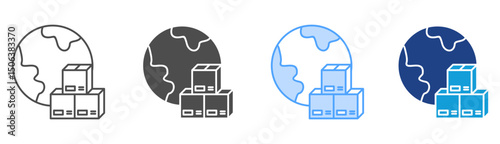Logistics Icon Set Multiple Style Collection