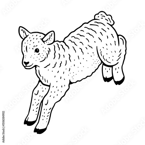 vintage style playful spring lamb