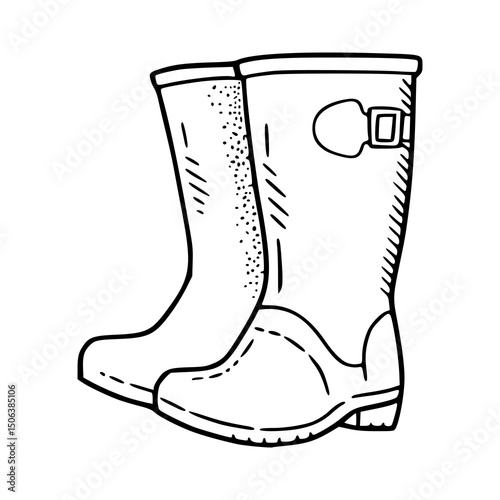 rubber gumboots illustration