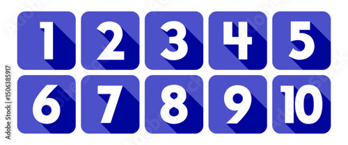 Vector Numbers from 1 to 10. Collection of number icons. Vector illustration