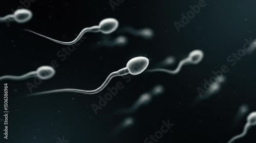Microscopic Life: An image showcasing the delicate dance of sperm cells, each with its distinct shape and the potential for new life, against a soft, dark background.