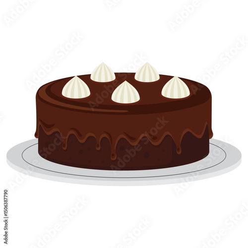 Chocolate Cake with Cream Drops