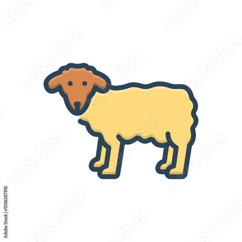 Color illustration icon for sheep