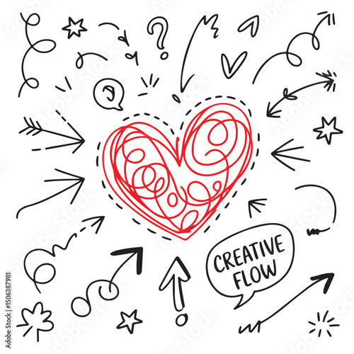 Transparent PNG available
Hand drawn arrow set featuring curved, straight, dotted, and swirled arrows design, arrow vector for creative design, presentations, infographics, and decorative 