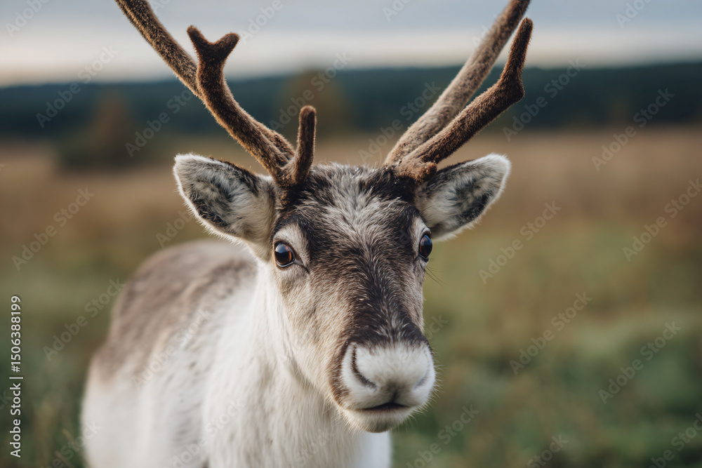 Fototapeta premium a close up of a reindeer with antlers on it's head