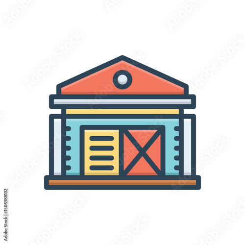 Color illustration icon for storage