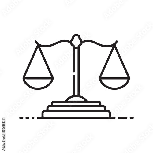 Balance scales of justice vector illustration for legal equality and law symbol