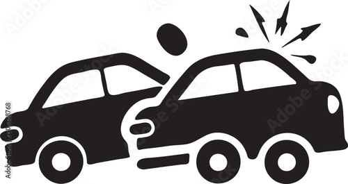 Car Accident Graphic – Simple Vector Design of Car Collision