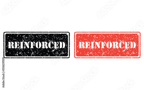 reinforced grunge stamp design, vector, isolated on transparent background