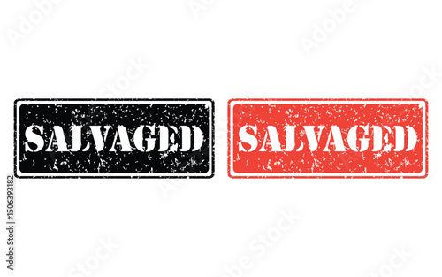 salvaged grunge stamp design, vector, isolated on transparent background