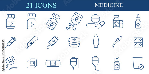 medical icons set
Editable Icons Collection with medicine theme. Vector illustrations in modern thin line style of medicine icons: medicine bottles, medicine, plasters and more.