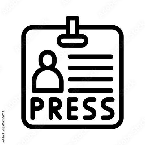press badge line icon