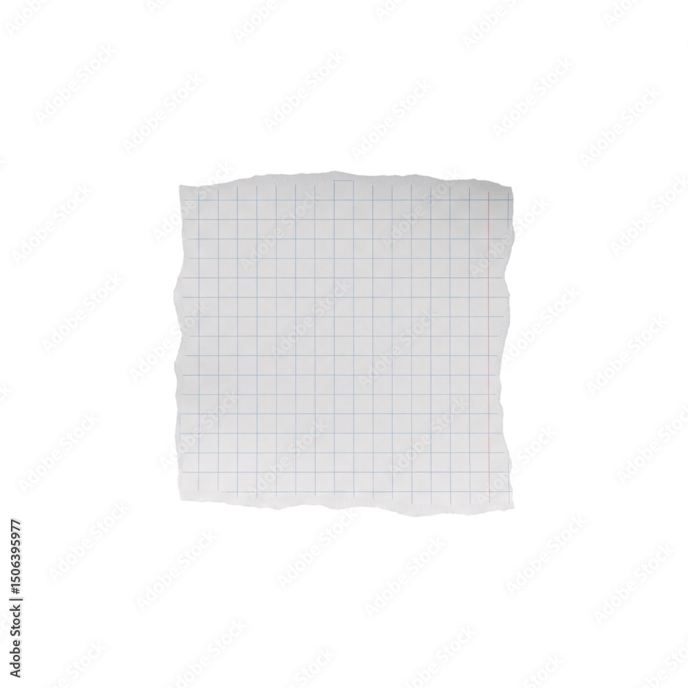 Obraz premium Square Torn Grid Paper Fragment