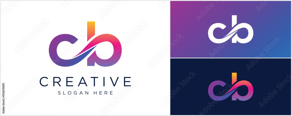 Obraz premium CB Letter Initial Logo Design Vector Illustration