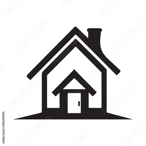 House icon vector illustration for a home or real estate web design button symbolizing property and architecture
