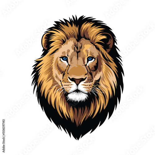 Roaring lion head vector illustration isolated on a white background