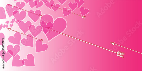 Abstract 3D heart shape color pink rose. Heart balloons garden shine in the wind on a pink sky isolated background. Blur texture white rose gradient red. Concept world pink day for mom love. vector