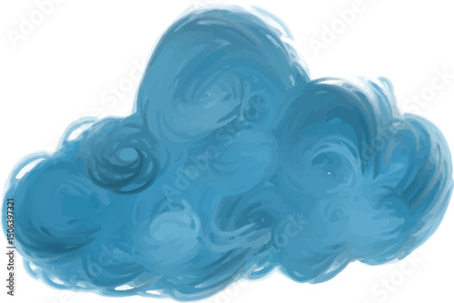 blue watercolor cloud