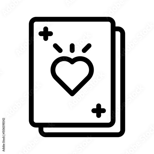 tarot card line icon