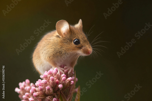 a small mouse sitting on top of a flower