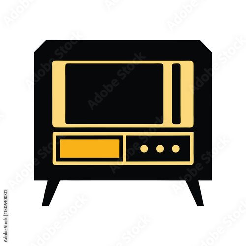 retro tv set isolated