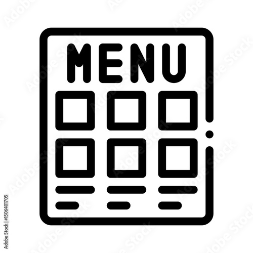 takeout menu line icon
