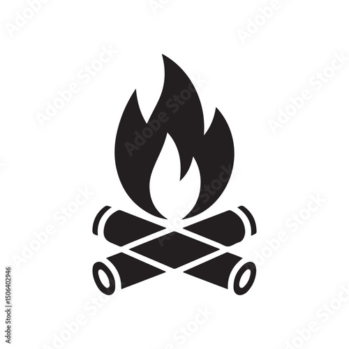 Vector fire flame symbol warning sign