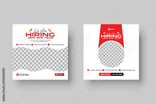 We are hiring job vacancy social media post or square web banner template design